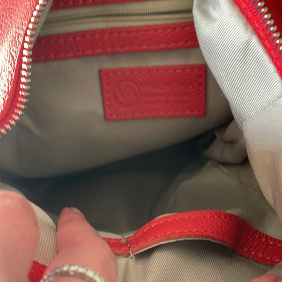 ❤️VALENTINA RED LEATHER BACKPACK/ SLING BAG! ❤️ - Picture 6 of 7